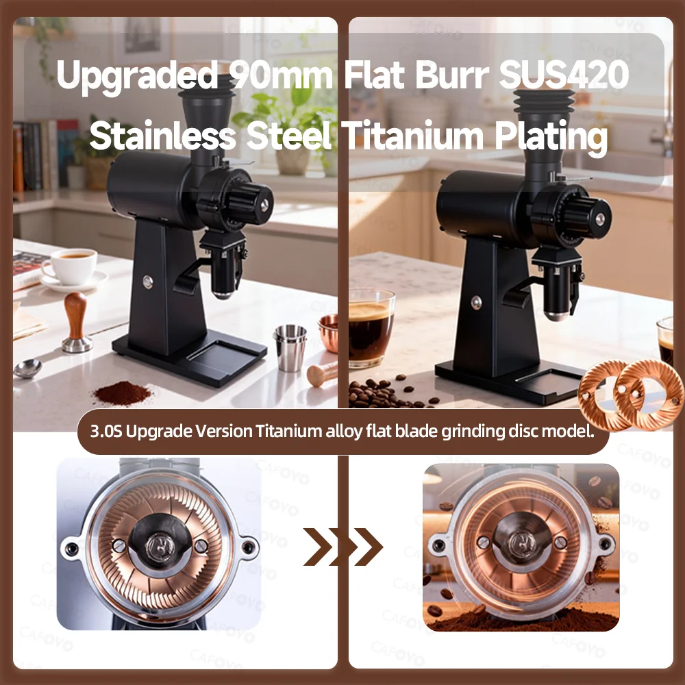 CAFOVO G290F Straight Drop Cof - Coffee Grinder Burr Flat 评论和价格
